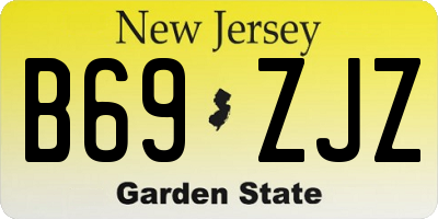 NJ license plate B69ZJZ