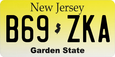 NJ license plate B69ZKA