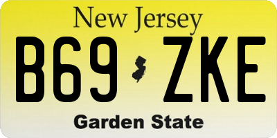NJ license plate B69ZKE