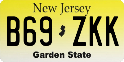 NJ license plate B69ZKK