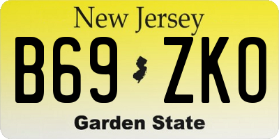 NJ license plate B69ZKO