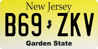 NJ license plate B69ZKV
