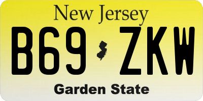 NJ license plate B69ZKW