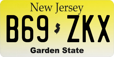 NJ license plate B69ZKX