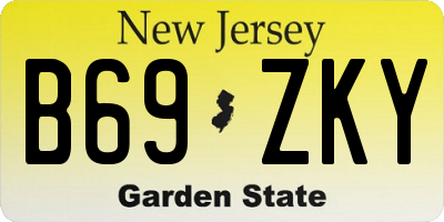 NJ license plate B69ZKY