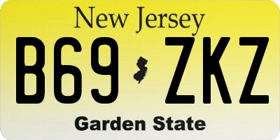 NJ license plate B69ZKZ