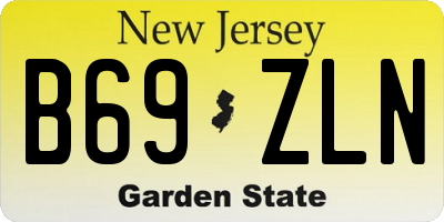 NJ license plate B69ZLN