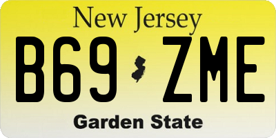 NJ license plate B69ZME
