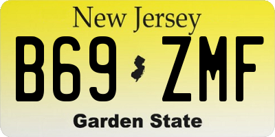 NJ license plate B69ZMF