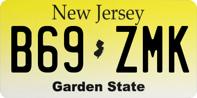 NJ license plate B69ZMK
