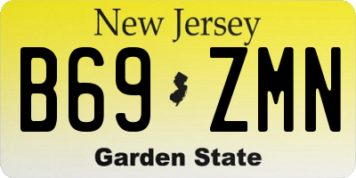 NJ license plate B69ZMN