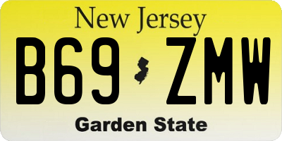NJ license plate B69ZMW