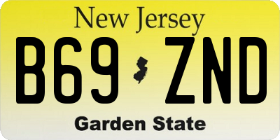 NJ license plate B69ZND