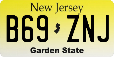 NJ license plate B69ZNJ