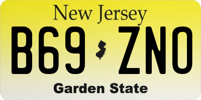 NJ license plate B69ZNO