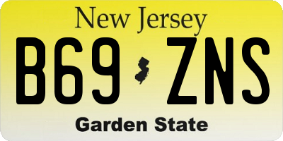 NJ license plate B69ZNS