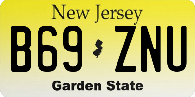 NJ license plate B69ZNU