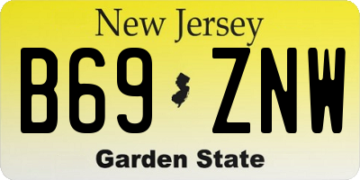 NJ license plate B69ZNW
