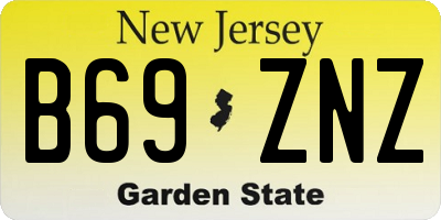 NJ license plate B69ZNZ