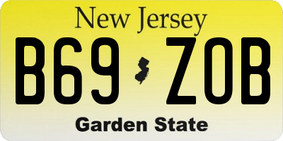 NJ license plate B69ZOB