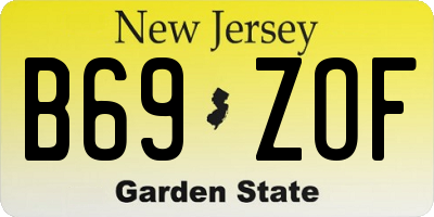 NJ license plate B69ZOF