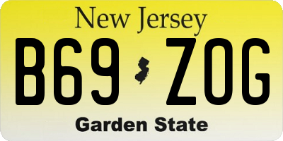NJ license plate B69ZOG