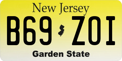 NJ license plate B69ZOI