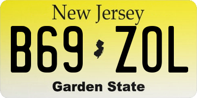 NJ license plate B69ZOL