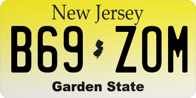 NJ license plate B69ZOM