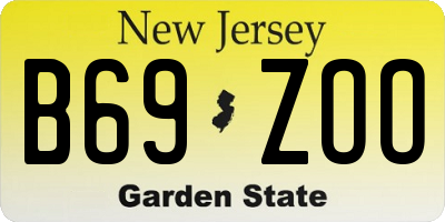 NJ license plate B69ZOO