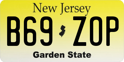 NJ license plate B69ZOP