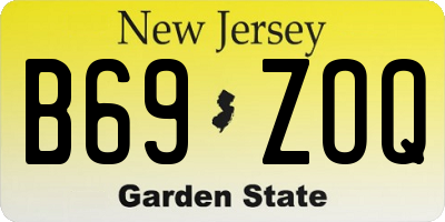 NJ license plate B69ZOQ