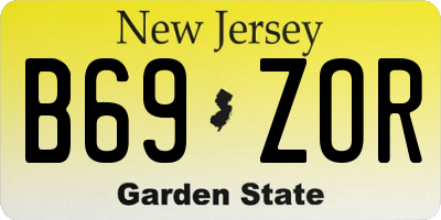 NJ license plate B69ZOR