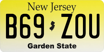 NJ license plate B69ZOU