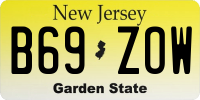 NJ license plate B69ZOW
