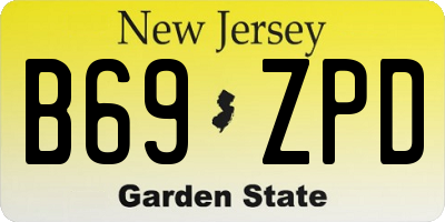 NJ license plate B69ZPD