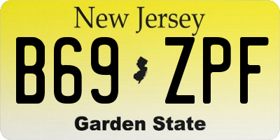 NJ license plate B69ZPF