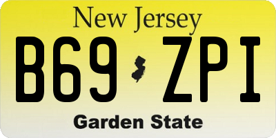 NJ license plate B69ZPI