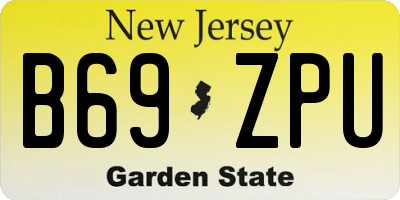 NJ license plate B69ZPU