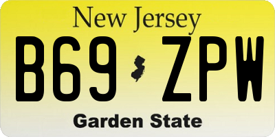 NJ license plate B69ZPW