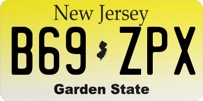 NJ license plate B69ZPX
