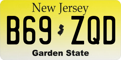 NJ license plate B69ZQD