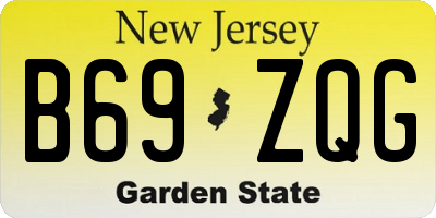 NJ license plate B69ZQG