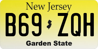 NJ license plate B69ZQH