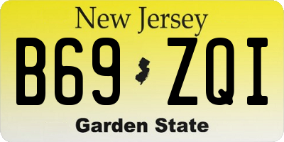 NJ license plate B69ZQI