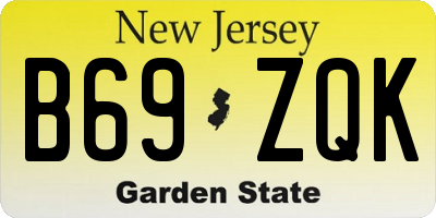 NJ license plate B69ZQK