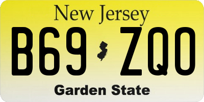 NJ license plate B69ZQO