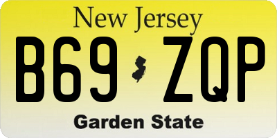 NJ license plate B69ZQP