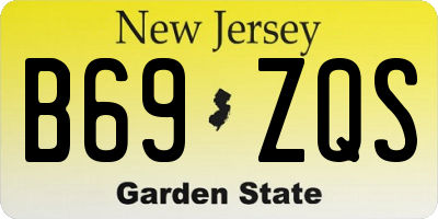 NJ license plate B69ZQS