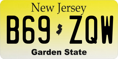 NJ license plate B69ZQW